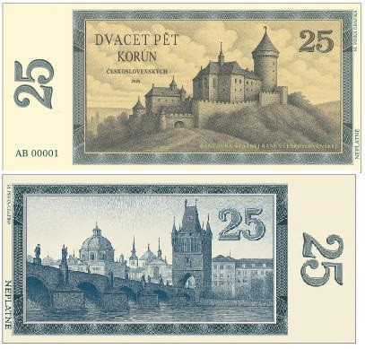 ČSSR 25 korún 2023 (súkromné vydanie)